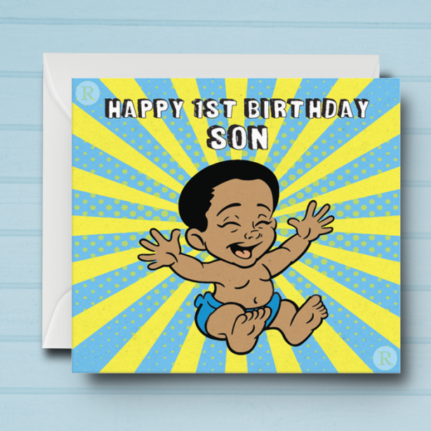 Black Boy Birthday Card J